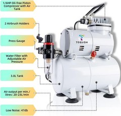 Quiet Airbrush Compressor Kit 15 Paints