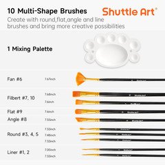 Shuttle Art 30 Colors Metallic Acrylic Paint, Artist Grade Metallic Paint in Bot