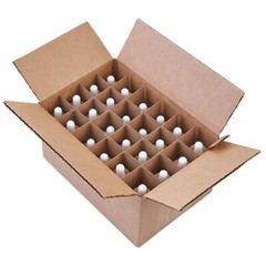 Clear Frosted Boston Round Glass bottles White Bamboo Cap 1 oz / 30 ml 24 Pack