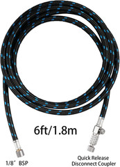 Airbrush Hose 6 Foot Nylon Braided Air Hose with 1/8” Size on Both End and Adap