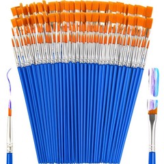 Small Paint Brushes Bulk, 160 Pcs Flat Tip Round Acrylic Paint Brushes for Ki…