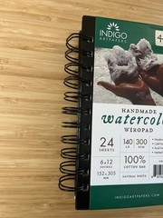 NEW Indigo Watercolor WiroPad 24 Sheets 6X12 inches 140LB 300GSM 100% Cotton