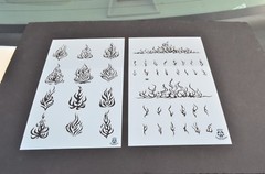 Mylar Airbrush Paint Tracing Stencils Camouflage Tattoo RC Body Mask FLAMES FIRE