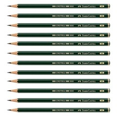 12 PCS Faber Castell 9000 Artist Graphite Pencils 4B Black Lead Sketching
