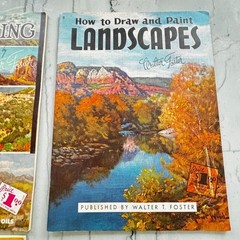 Vtg Art Painting Instruction Books Lot 7 Trees Landscape Seascape Watercolor Oil