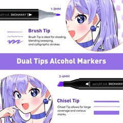 80 Colors Alcohol Markers Set, Dual Tip Art Pens, Alcohol-Based Marker for Ki…
