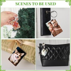 Guiqulai 300 Pcs Sublimation MDF Keychain Blanks with Rings Rectangle