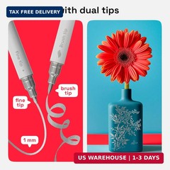 ARTISTRO 2 Silver Dual-Tip Acrylic Paint Pens – Multisurface Markers for Glass,