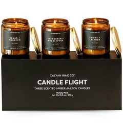 Calyan Wax Co. Masculine Scented Candle Gift Set – 3 Medium,