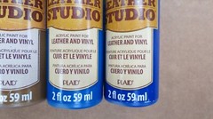 PLAID LEATHER STUDIO ACRYLIC PAINT FOR LEATHER & VINYL 10 PCS 2 OZ EACH NEW