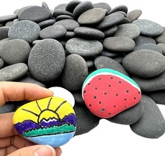 50PCS Painting Rocks DIY Rocks Flat & Smooth Kindness Rocks for Arts Crafts D.