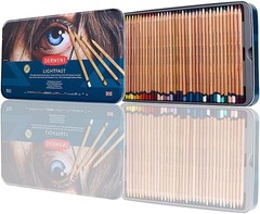 Lightfast Colored Pencils 24 Tin Set 4mm Wide Core 100% Oil-based Creamy 2302720