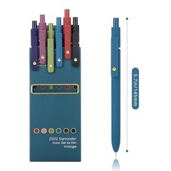 Colorful Gel Pens, 0.5mm Fine Point Retractable,Multi 6Pcs-Vintage Colors