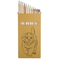 12 x ‘St Bernard Puppy Dog’ Long Colour Pencils (PE00078949)