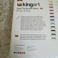KingArt 445-48 PRO Dual TIP Brush & Fine Tip PENS, 48 Colors! New