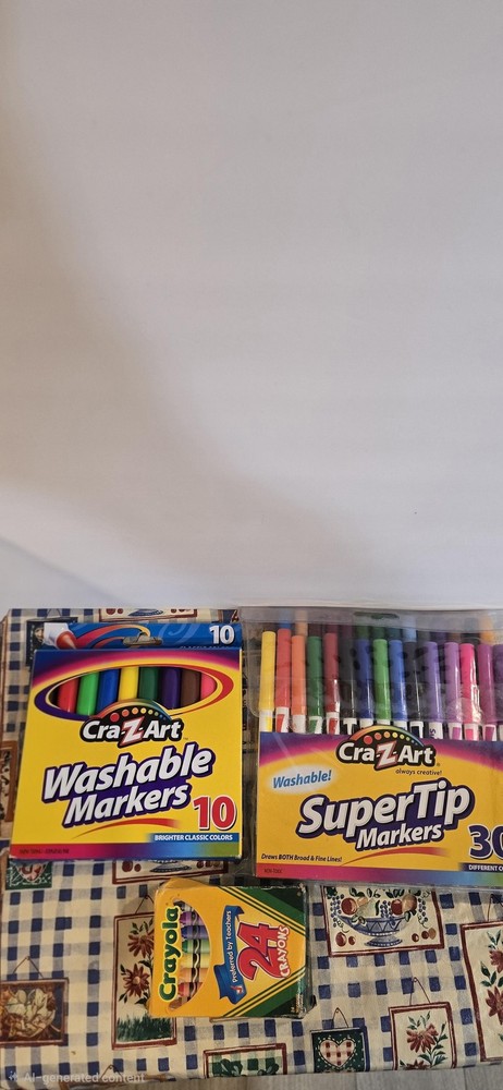 Cra-Z-Art Washable SuperTip & Broadline Markers Lot 40ct Multicolor Water-Based