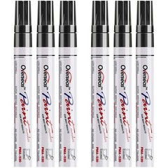 Black Paint Markers Pens – 6 Pack Medium Tip
