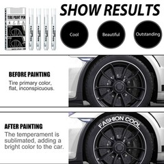White Tire Paint Marker Pen 6ml Oil-Based Ink Fast Drying Anti-Fade Waterproof