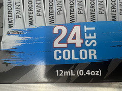 U.S. Art Supply 24 Color Watercolor Paint Set 12mL Tubes Non Toxic PT-WA NEW