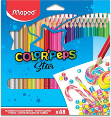 – Color’Peps Triangular Colored Pencils – 48 Pack – Kids and Adults – Coloring w