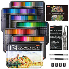 174 Colors Professional Colored Pencils, Shuttle Art Soft Core Coloring Pencils