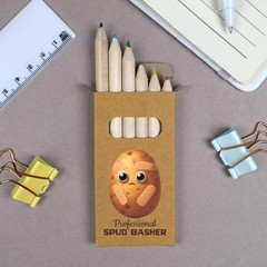 6 x ‘Professional Spud Basher’ Short Colour Pencils (PE00081800)