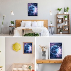 DIY 5D Bright Moon Diamond Art Kits, Round Full Drill Moonlit Night Diamond Pain