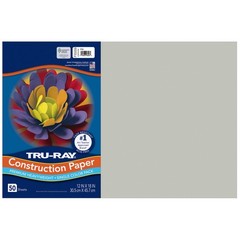 Tru-Ray Heavyweight Construction Paper, Gray, 12″ x 18″, 50 Sheets