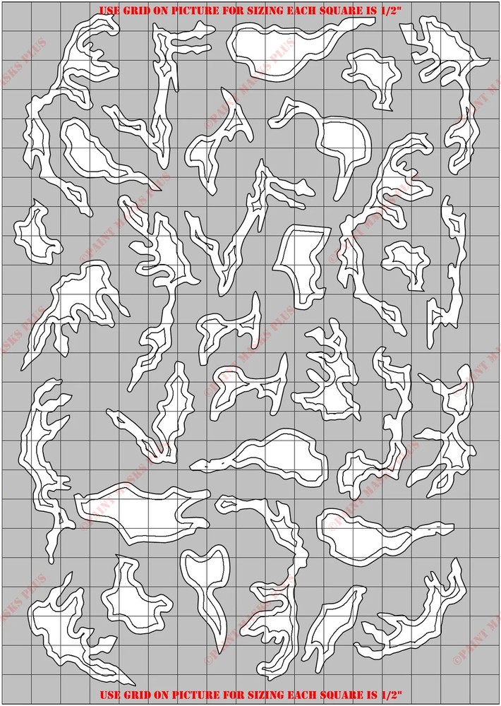 CAM1001W Small Camo Outlined Water Based Vinyl Masking/ Stencil Kit