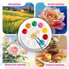 24 Pcs White Paint Tray Palettes Mixing Holders for Watercolor Acrylic Art Class