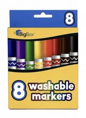 2 Pack Big Box Washable Markers Primary Colors 8 Count Each (16 Total) NEW