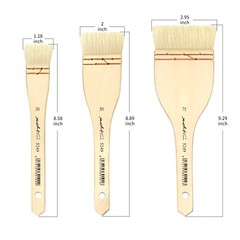 XDT#5249 Artist Hake Painting Brush 3Pc Premium Goat 1.18 in + 2 in + 2.95 in