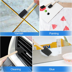 40 Pcs Foam Brush,1” Foam Paint Brushes, Wood Handle Sponge Paint Brush, Brushes