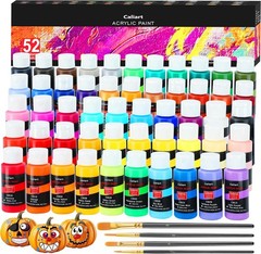 Acrylic Paint Set 52 Colors 2 oz Bottles Craft Art Supplies Canvas Rock Painting