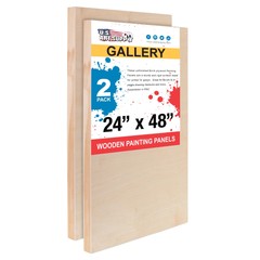24″ x 48″ Gallery 1-1/2″ Profile Depth Artist Wood Pouring Panel Boards 2-Pack
