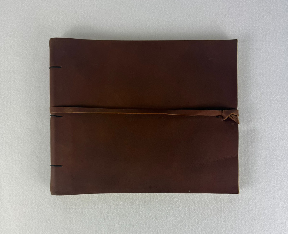 Handmade Leather Sketchbook Artist Journal – Artisan Fiber Paper 11.25 x 9.25