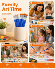 Small Paint Brushes Bulk, 160 Pcs Flat Tip round Acrylic Paint Brushes for Kids