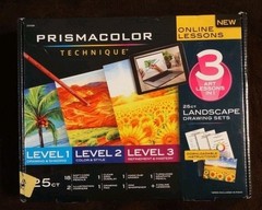PRISMACOLOR TECHNIQUE 25 PC ART SET LANDSCAPE LEVELS 1, 2, 3 + 3 ONLINE LESSONS