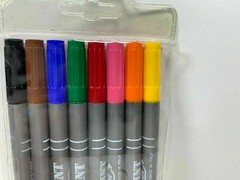 Double Ended Pen 8 count highlighter & marker fine point pastel 16 colors