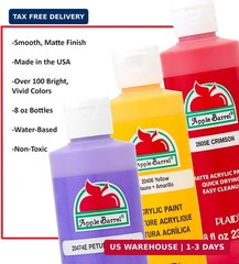 Apple Barrel, Matte Acrylic Paint, 8 fl oz, Crimson, (Pack of 1)