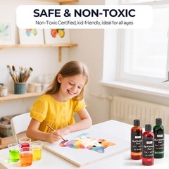 Nicpro 6 Colors Liquid Watercolor Paint Set, 4 Fl Oz (Pack of 6), 6