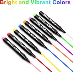 Fine Tip Liquid Chalk Markers Set of 8 – Vibrant Erasable Colors for All Surf…