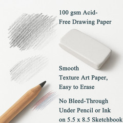 Small Sketchbook 5.5″ X 8.5″ – 2 Pack Top Spiral Mini Sketch Pad, Small Sketch B