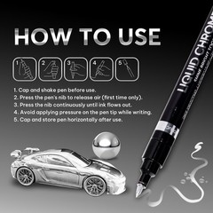 1 or 3PK Permanent Liquid Mirror Chrome Marker for Any Surface Chrome Paint Pen
