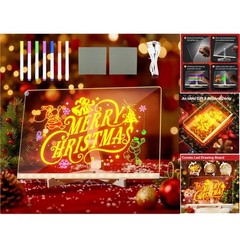 7-Color Acrylic LED Drawing Board with Stand – Creative Reusable Light-Up Pad tu