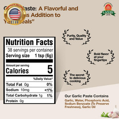 Laxmi Garlic Paste 8Oz | Premium Quality and Pure Garlic, Ground | Vegetarian |