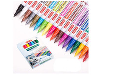 18 Extra Fine Paint Markers Color Set Point Tip Oil Based Pen Permanent Ink Gift