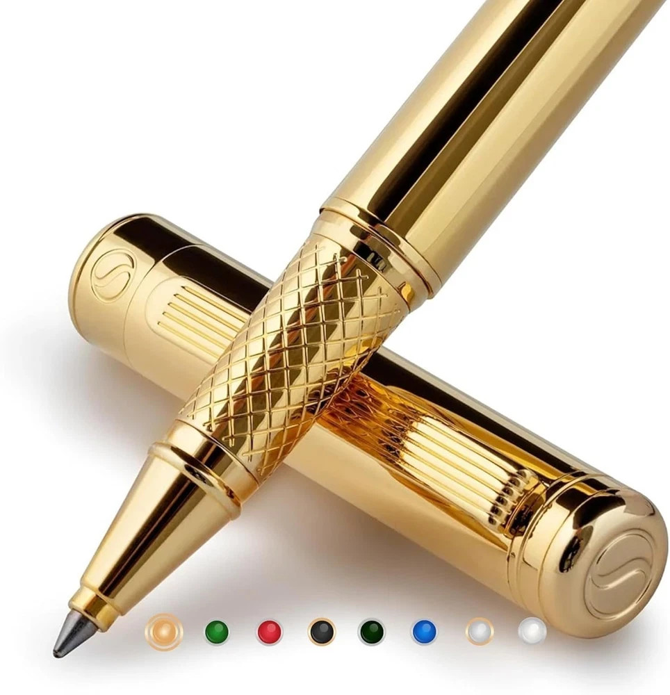 Scriveiner Gold Rollerball Pen – Stunning Luxury 1 Count (Pack of 1), 3.
