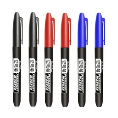 6Pcs Permanent Marker Set, Dual Tip Fine & Broad 1.5mm, Waterproof Ink Pens