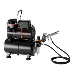 VEVOR Airbrush Kit Air Brush Kit 1/6 HP Air Compressor 3 Airbrushes 3 Tips Tank